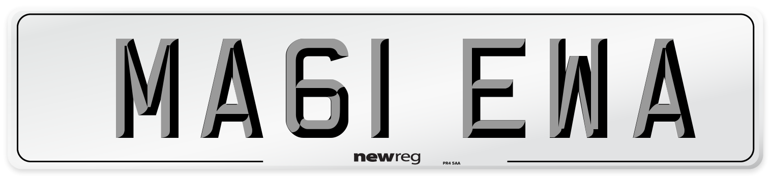 MA61 EWA Number Plate from New Reg